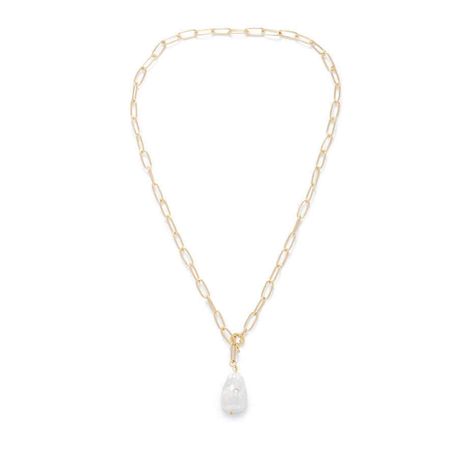 Monolith Pearl Necklace (Silver/ Gold)