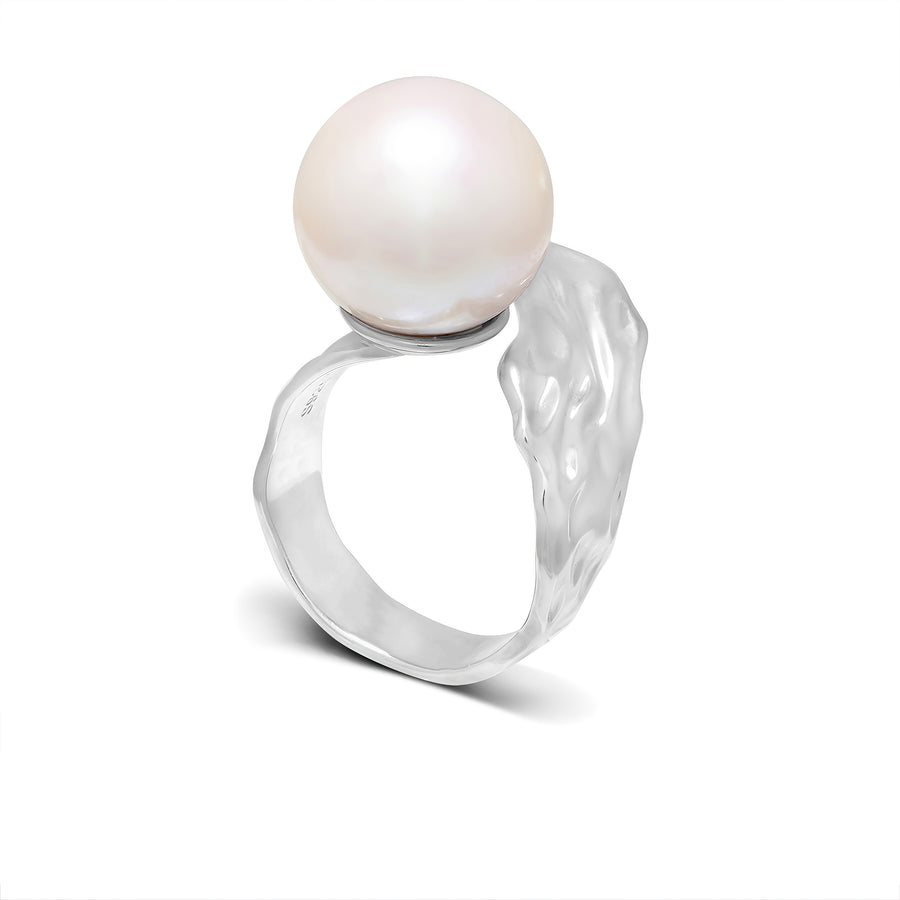 Plumy Pearl Ring - Silver/ Gold (Adjustable)